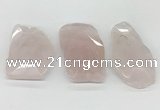 NGP5848 35*50mm - 50*70mm faceted freeform rose quartz slab pendants