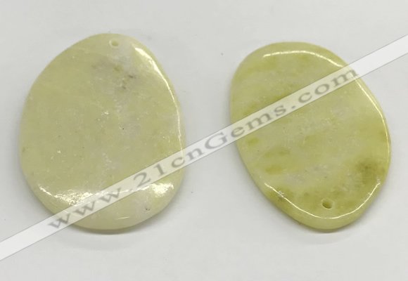 NGP5863 35*55mm - 38*58mm freeform lemon jade pendants wholesale