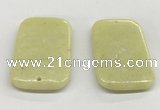 NGP5864 35*55mm rectangle lemon jade pendants wholesale