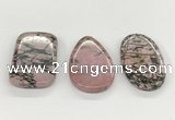 NGP5868 30*50mm freeform rhodonite pendants wholesale