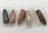 NGP5876 12*38mm cone mixed gemstone pendants wholesale