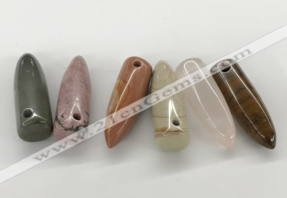 NGP5876 12*38mm cone mixed gemstone pendants wholesale