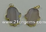 NGP6000 22*40mm - 25*45mm hamsahand agate gemstone pendants