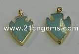 NGP6001 22*30mm - 25*35mm arrowhead amazonite gemstone pendants