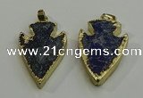 NGP6003 22*30mm - 25*35mm arrowhead lapis lazuli gemstone pendants