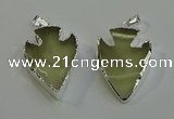 NGP6007 22*30mm - 25*35mm arrowhead lemon quartz pendants