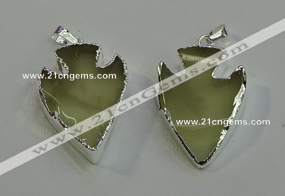 NGP6007 22*30mm - 25*35mm arrowhead lemon quartz pendants