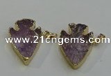 NGP6011 25*30mm - 30*35mm arrowhead amethyst pendants