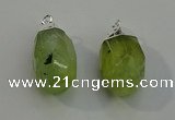 NGP6014 18*30mm - 22*35mm freeform green rutilated quartz pendants