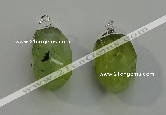 NGP6014 18*30mm - 22*35mm freeform green rutilated quartz pendants