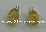 NGP6016 18*30mm - 22*35mm freeform citrine gemstone pendants