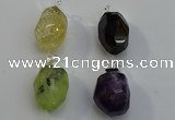 NGP6018 18*30mm - 22*35mm freeform mixed gemstone pendants