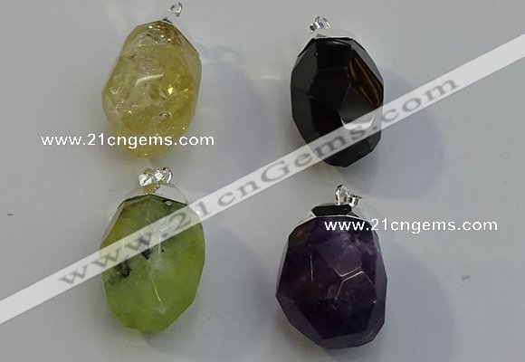 NGP6018 18*30mm - 22*35mm freeform mixed gemstone pendants