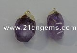 NGP6020 18*30mm - 22*35mm freeform amethyst pendants