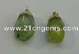 NGP6022 18*30mm - 22*35mm freeform green rutilated quartz pendants