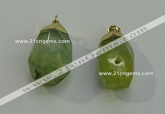 NGP6022 18*30mm - 22*35mm freeform green rutilated quartz pendants