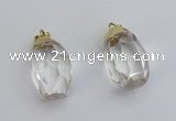 NGP6023 18*30mm - 22*35mm freeform white crystal pendants