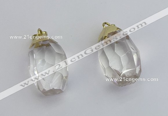 NGP6023 18*30mm - 22*35mm freeform white crystal pendants