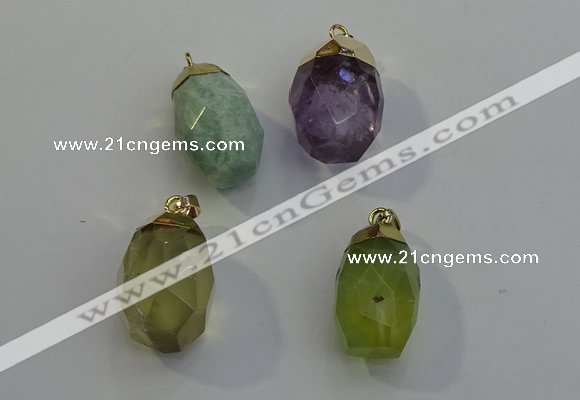 NGP6025 18*30mm - 22*35mm freeform mixed gemstone pendants