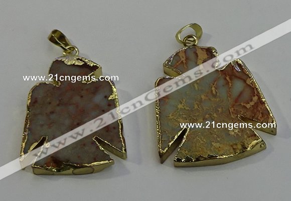 NGP6029 25*35mm - 30*40mm angel serpentine jasper pendants