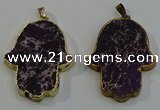 NGP6031 22*40mm - 25*45mm hamsahand sea sediment jasper pendants