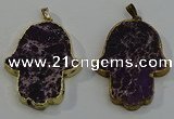 NGP6031 22*40mm - 25*45mm hamsahand sea sediment jasper pendants