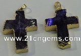 NGP6038 30*40mm - 35*45mm cross amethyst pendants