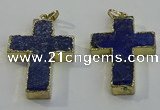 NGP6039 30*40mm - 35*45mm cross lapis lazuli pendants