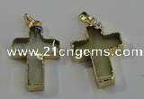 NGP6041 30*40mm - 35*45mm cross lemon quartz pendants