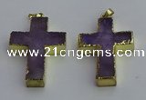 NGP6042 30*40mm - 35*45mm cross amethyst pendants