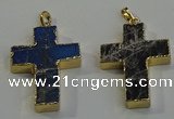 NGP6043 30*40mm - 35*45mm cross labradorite pendants