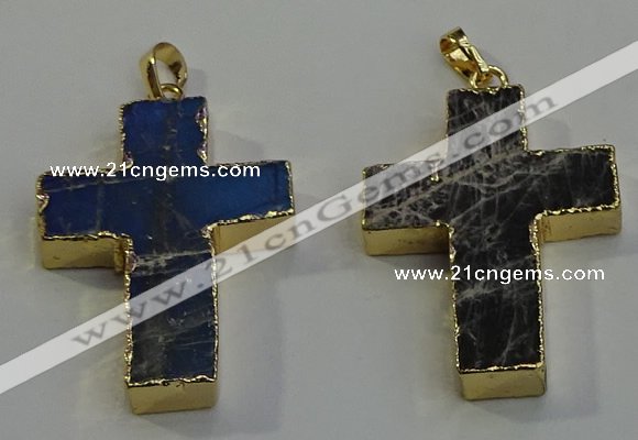 NGP6043 30*40mm - 35*45mm cross labradorite pendants