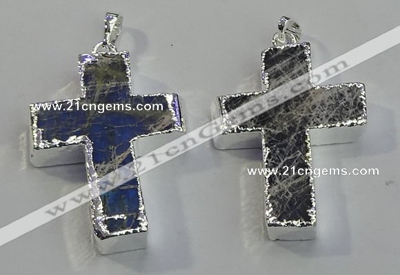 NGP6049 30*40mm - 35*45mm cross labradorite pendants