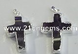 NGP6050 30*40mm - 35*45mm cross amethyst pendants