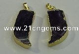 NGP6054 15*40mm - 18*45mm horn amethyst pendants