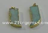 NGP6055 15*40mm - 18*45mm horn amazonite pendants