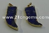 NGP6056 15*40mm - 18*45mm horn lapis lazuli pendants