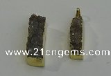 NGP6061 10*35mm - 10*40mm rectangle druzy agate pendants