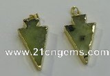 NGP6064 20*40mm - 25*45mm arrowhead green rutilated quartz pendants