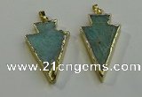 NGP6066 20*40mm - 25*45mm arrowhead amazonite pendants