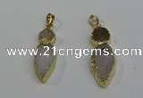 NGP6069 16*40mm - 18*45mm arrowhead druzy agate pendants