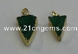 NGP6070 20*25mm - 25*35mm triangle druzy quartz pendants