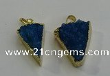 NGP6071 20*25mm - 25*35mm triangle druzy quartz pendants