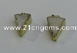 NGP6073 20*25mm - 25*35mm triangle druzy quartz pendants