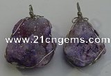 NGP6086 35*40mm – 45*50mm freeform druzy quartz pendants