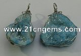 NGP6087 35*40mm – 45*50mm freeform druzy quartz pendants