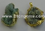 NGP6090 35*40mm – 45*50mm freeform druzy quartz pendants