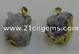 NGP6092 35*40mm – 45*50mm freeform druzy quartz pendants