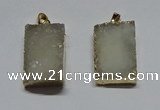 NGP6094 20*30mm – 22*35mm rectangle druzy quartz pendants