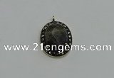NGP6096 20*25mm - 22*30mm oval labradorite pendants wholesle